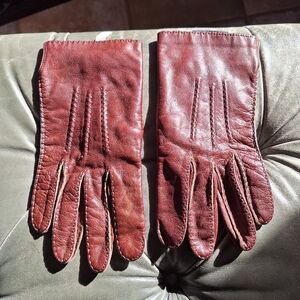 Christian Dior Men's Deep Brown Leather Gloves size XL